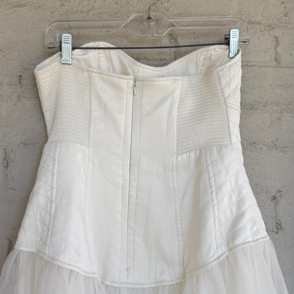 NWT Anthropologie BHLDN Strapless Satin/Tulle-Skirt Tea Length Dress Medium - Picture 12 of 16